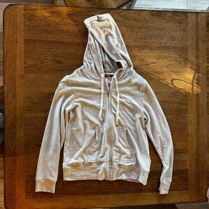 Ralph Lauren Women's Gray Striped Full Zip Lightweight Hoodie